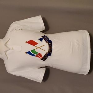 Ralph Lauren White Polo Cross Flags Shirt